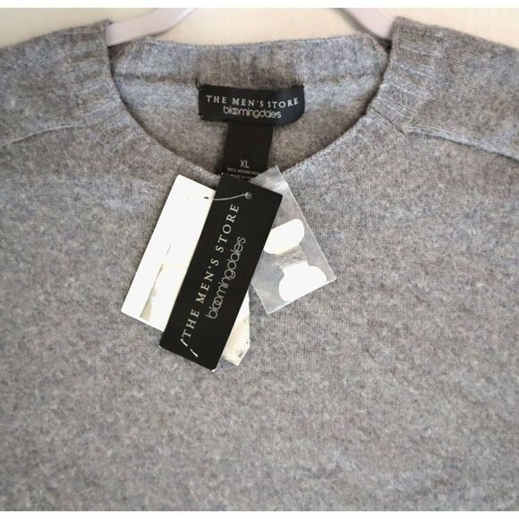 The Men’s Store Bloomingdale's Sz XL Grey Cashmere Striped Sleeves Sweater $148 - Picture 4 of 11